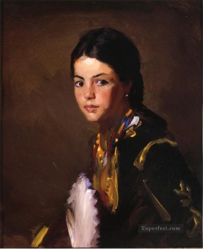 アンリ・ロベール Painting - セゴビアの少女の肖像画 アシュカン学校 ロバート・アンリ